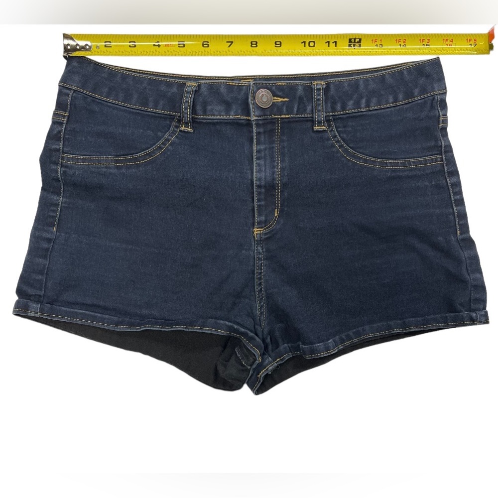 SO size 15 stretchy jean shorts. NWOT. Dark blue color. Pockets on back. - Picture 6 of 10